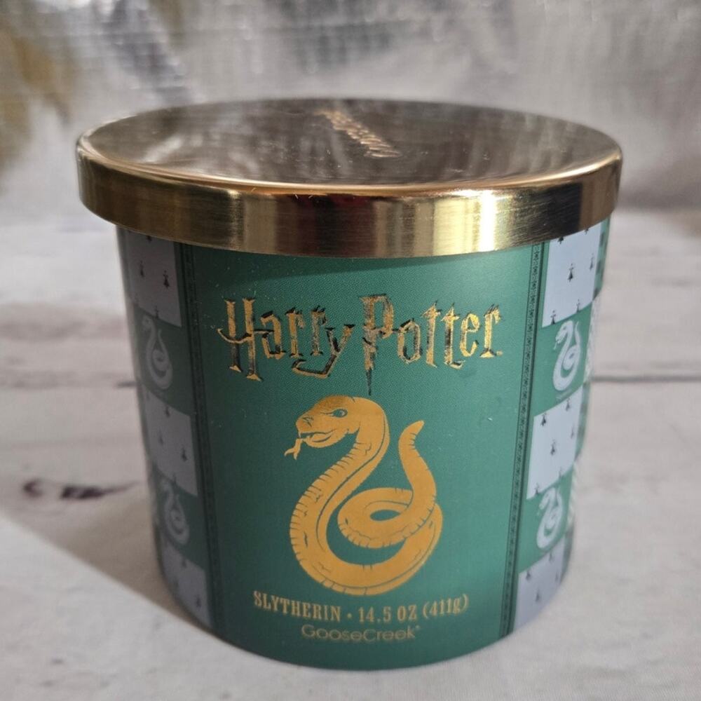 NEW! Goose Creek Accents Harry Potter Slytherin 3 Wick Green 14.5 Oz Candle